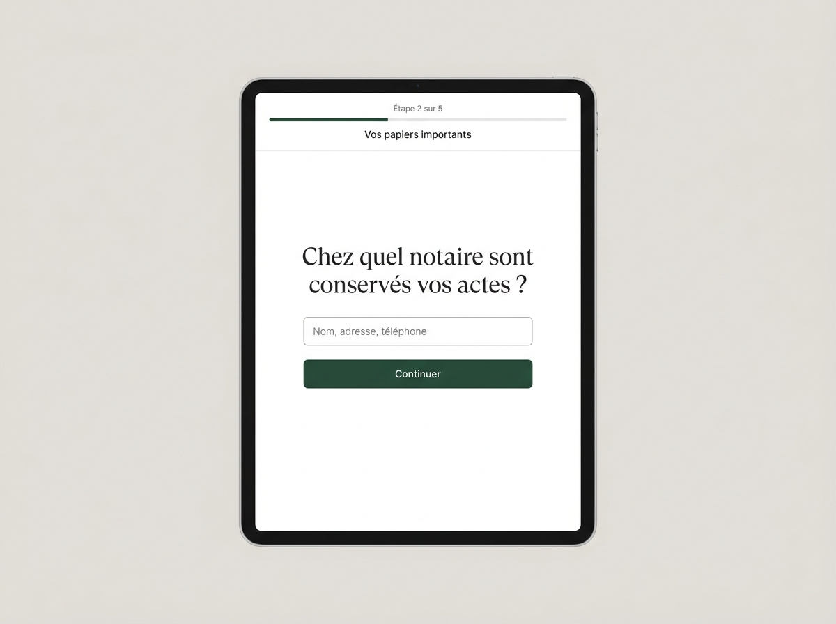 Aperçu de l'interface — une question à la fois